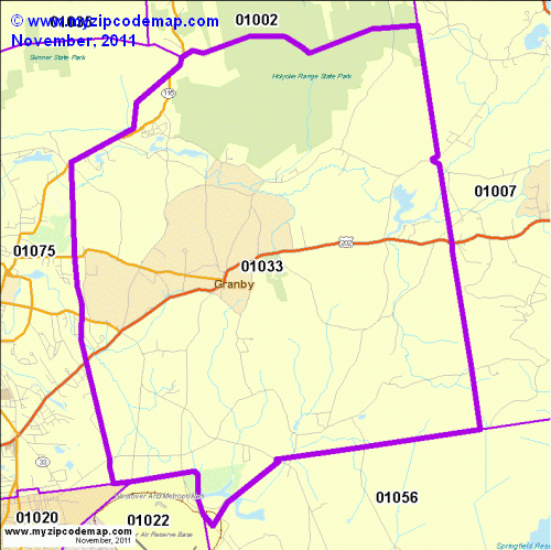 map of 01033