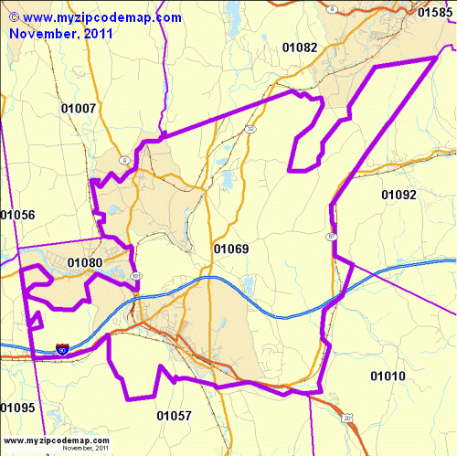 map of 01069