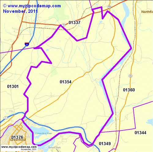 map of 01354