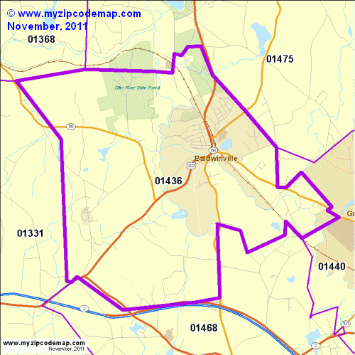 map of 01436