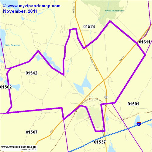 map of 01542