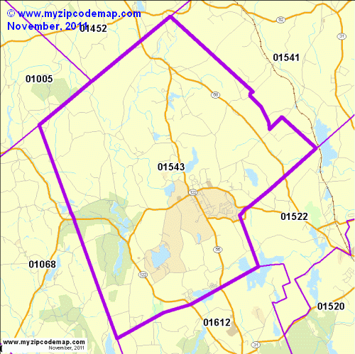 map of 01543
