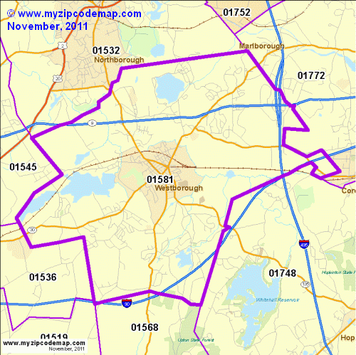 map of 01581
