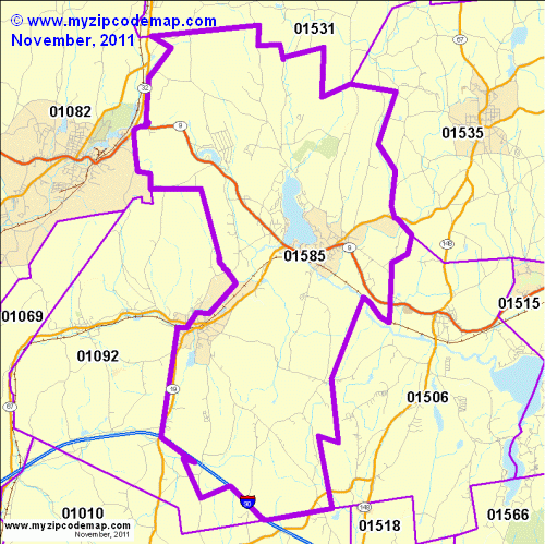 map of 01585