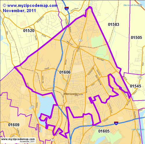 map of 01606