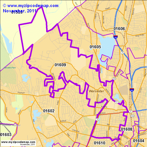 map of 01609