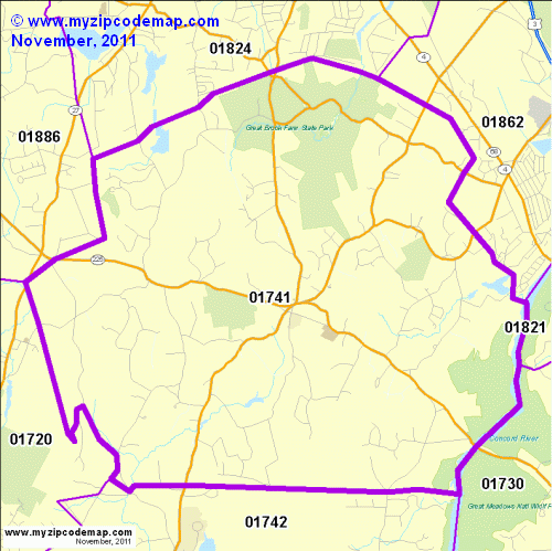 map of 01741