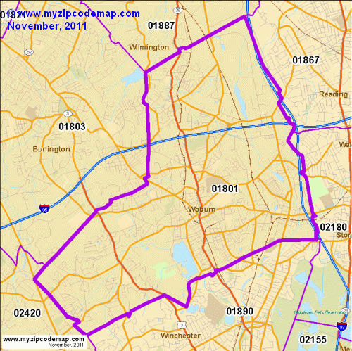 map of 01801
