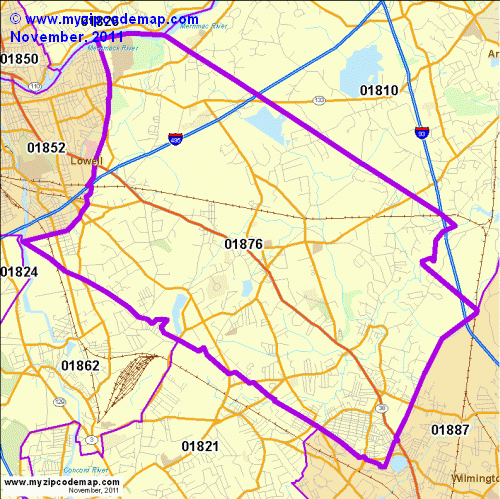 map of 01876