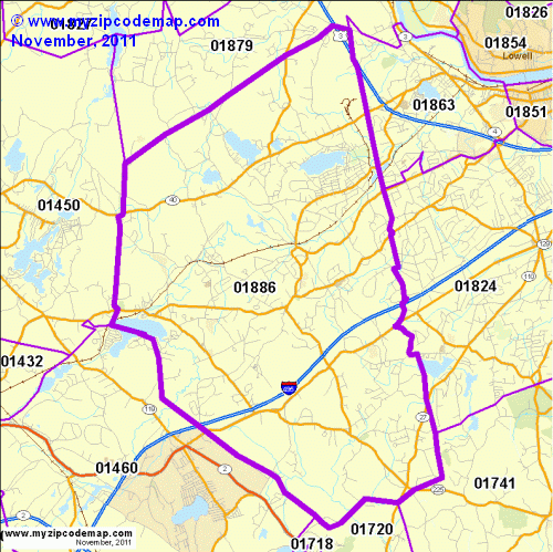 map of 01886