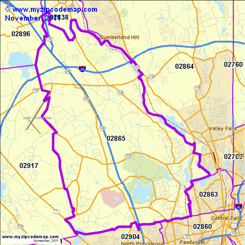 map of 02865