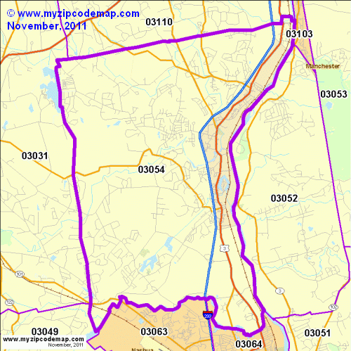map of 03054
