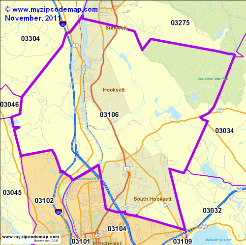 map of 03106