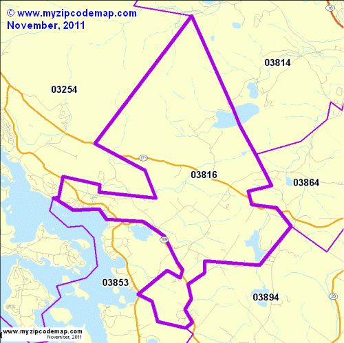 map of 03816