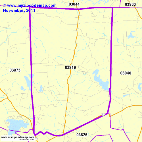 map of 03819