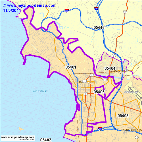 map of 05401