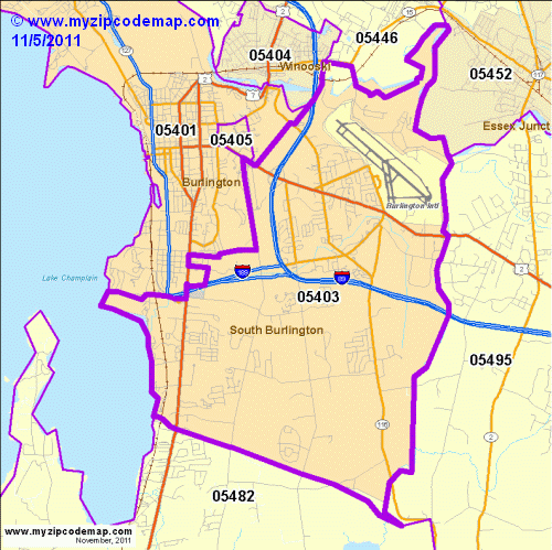 map of 05403