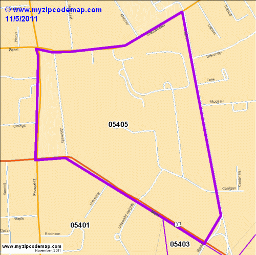 map of 05405