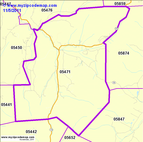 map of 05471