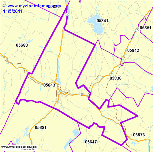 map of 05843