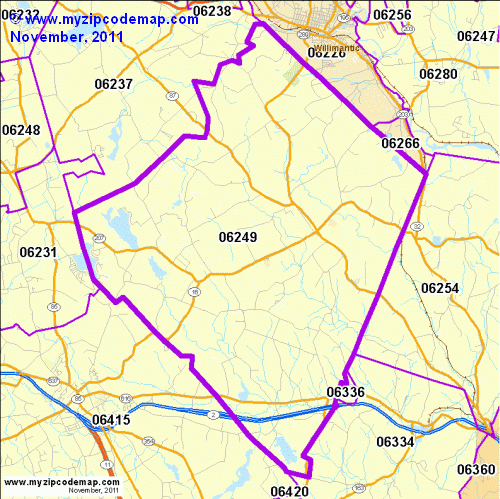 map of 06249