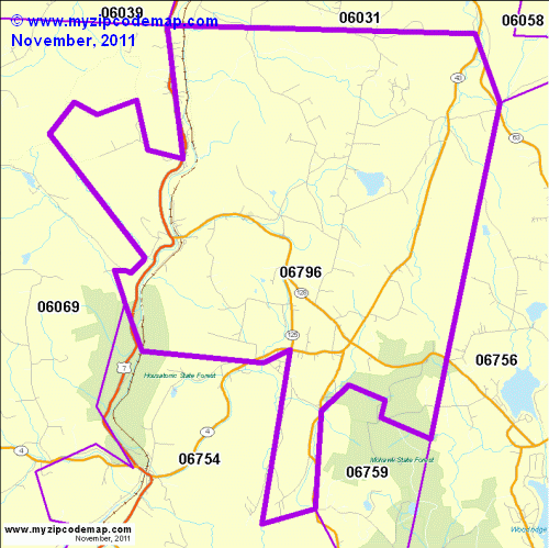 map of 06796
