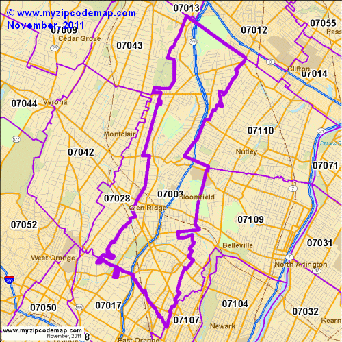 map of 07003