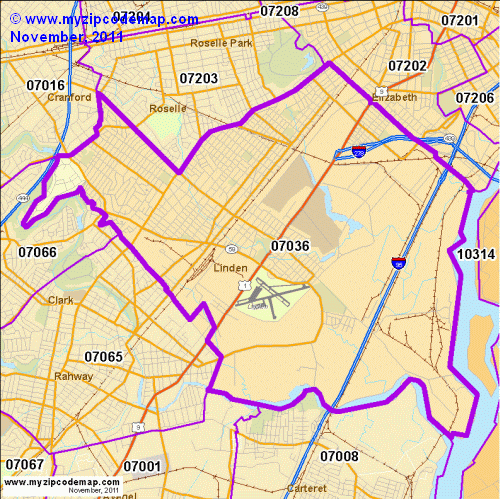 map of 07036