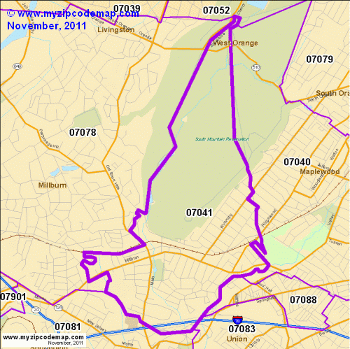 map of 07041