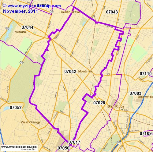 map of 07042