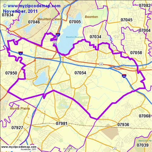 map of 07054