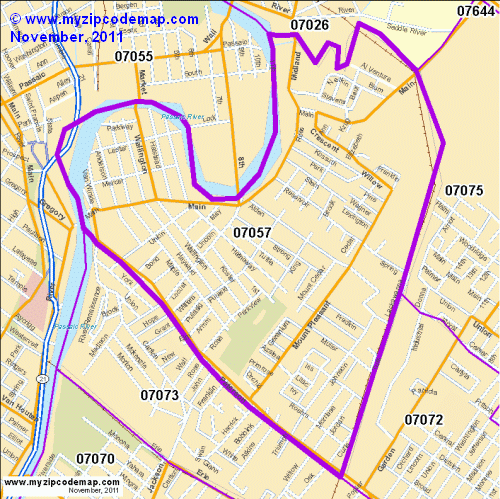 map of 07057