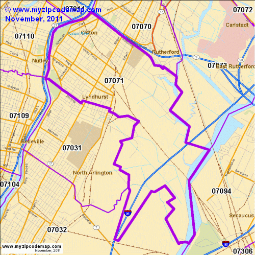 map of 07071