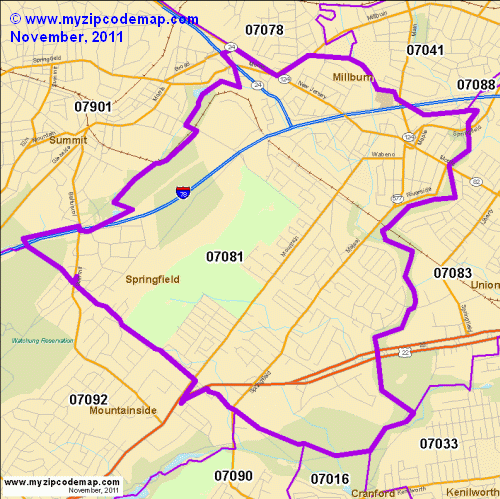 map of 07081