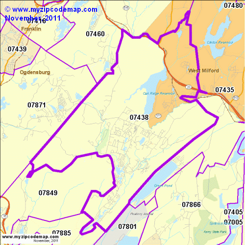 map of 07438