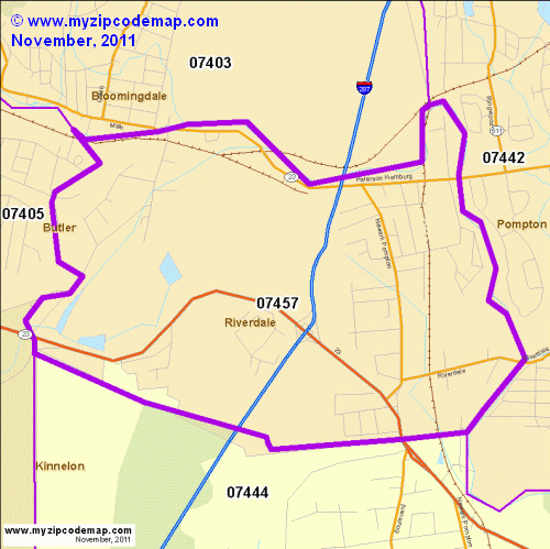 map of 07457