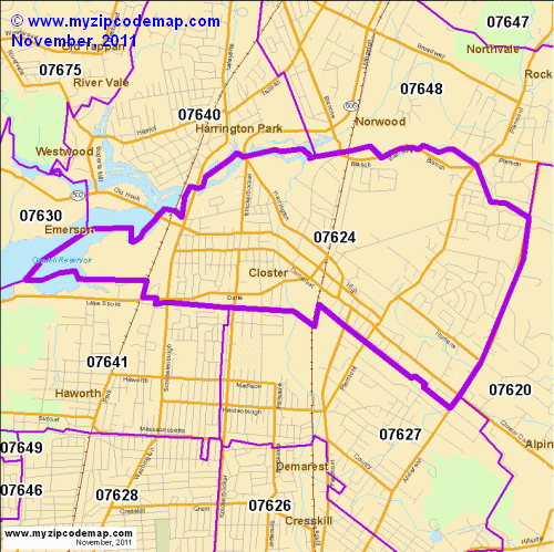map of 07624