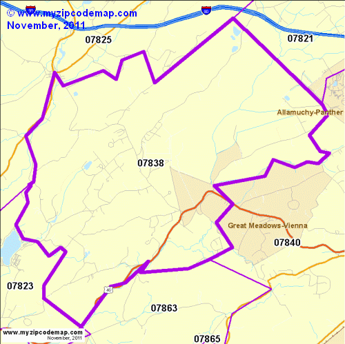 map of 07838