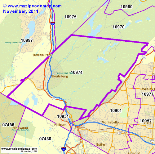map of 10974