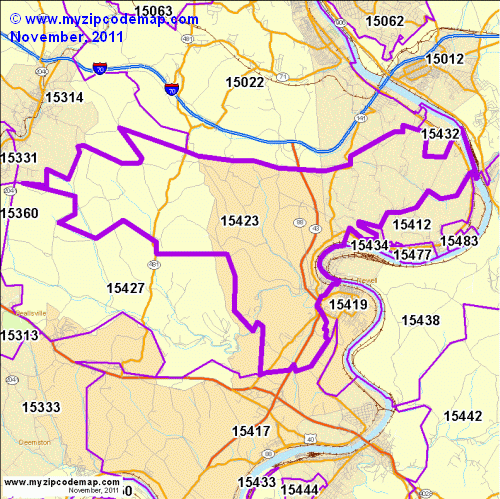 map of 15423