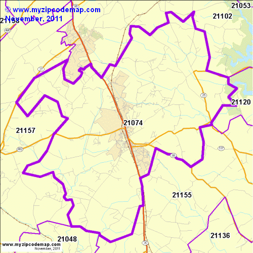 map of 21074