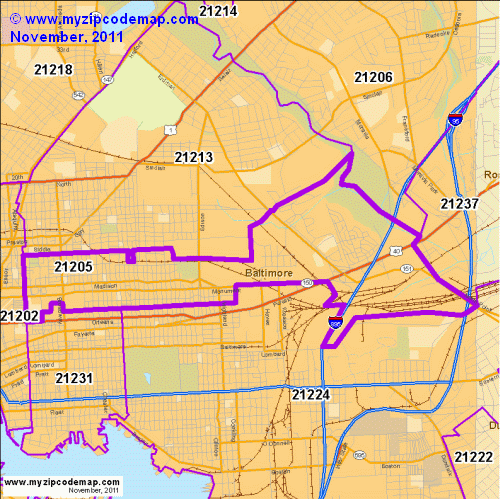 map of 21205