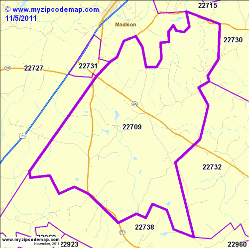 map of 22709