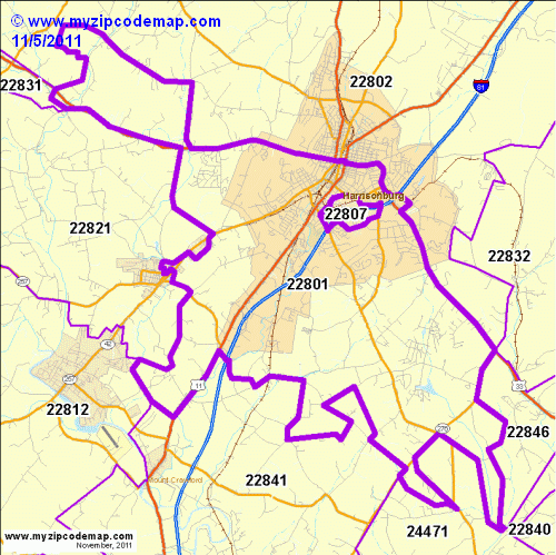 map of 22801