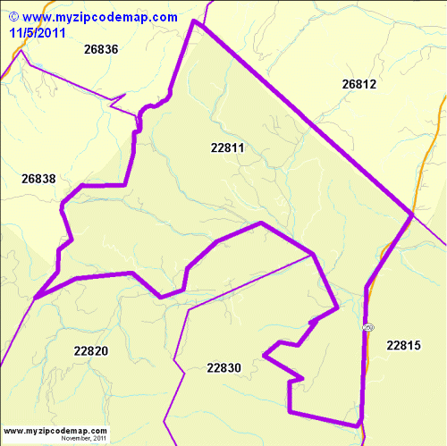 map of 22811