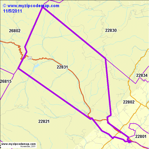 map of 22831