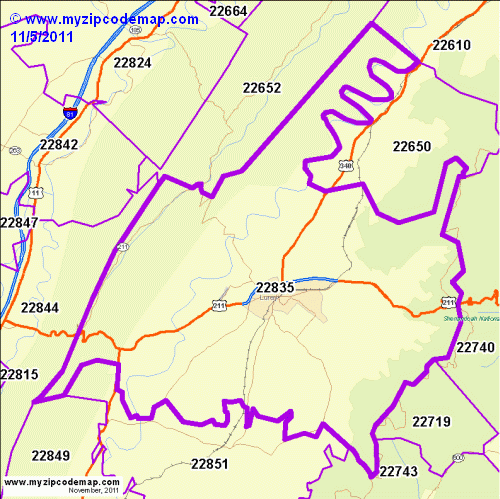 map of 22835