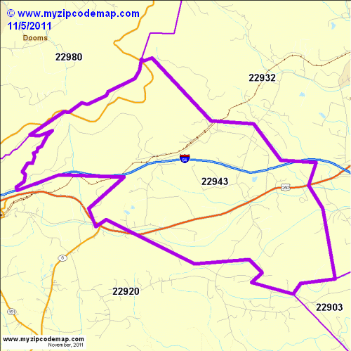 map of 22943