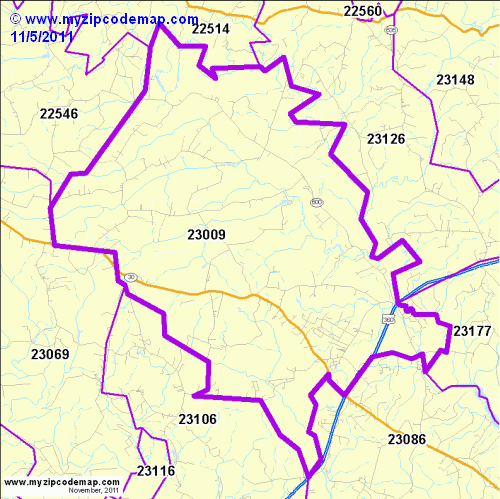 map of 23009