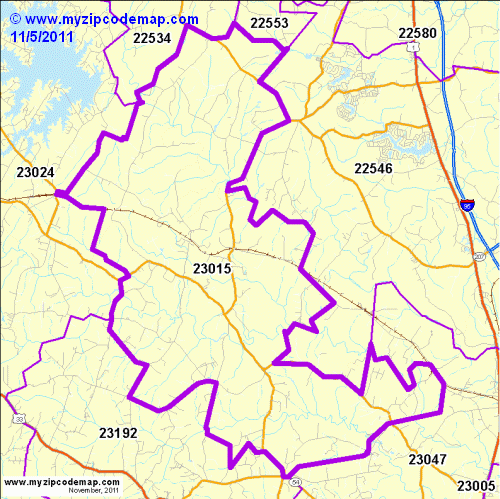 map of 23015